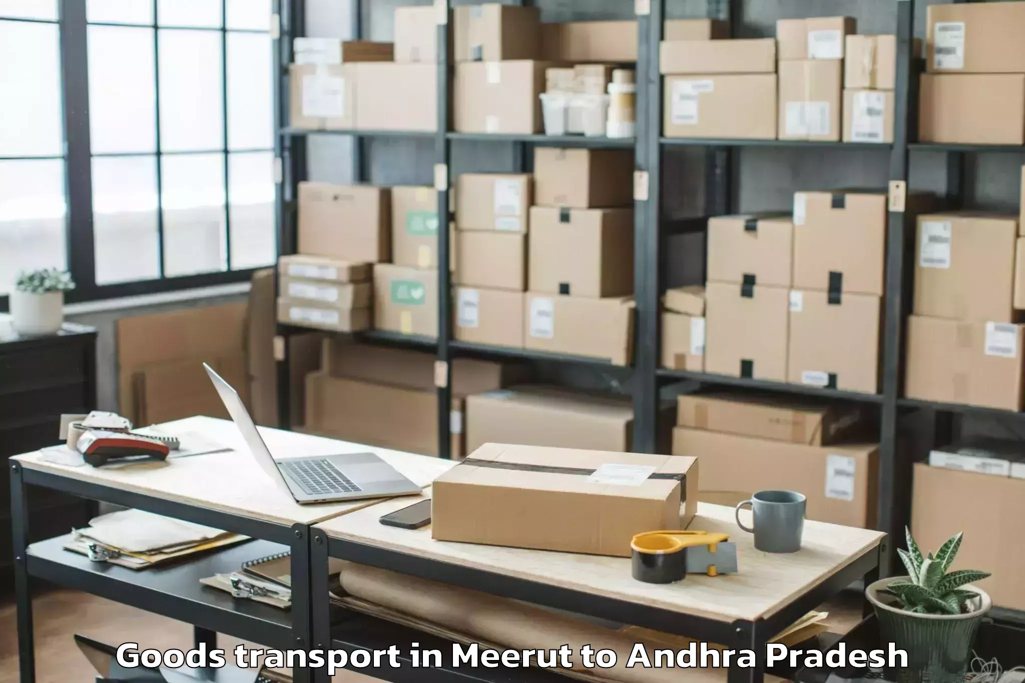 Book Meerut to Veligandla Goods Transport Online